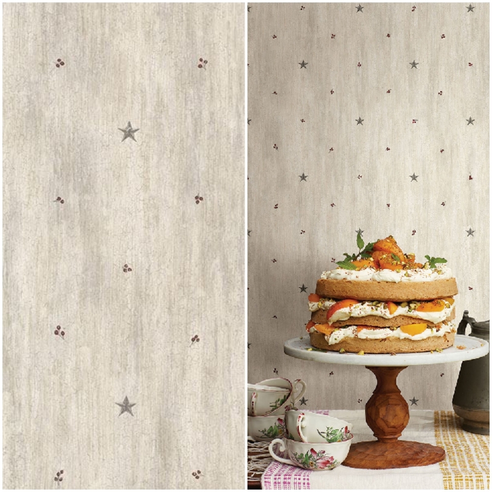 Wallpaper Bryndle Grey Barnstar & Sprigs